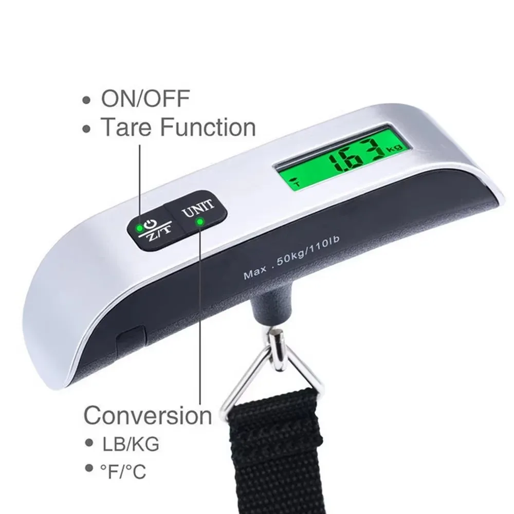 50kg Portable Hanging Scale Electronic Hand Luggage Scale Digital Display thumbnail 5