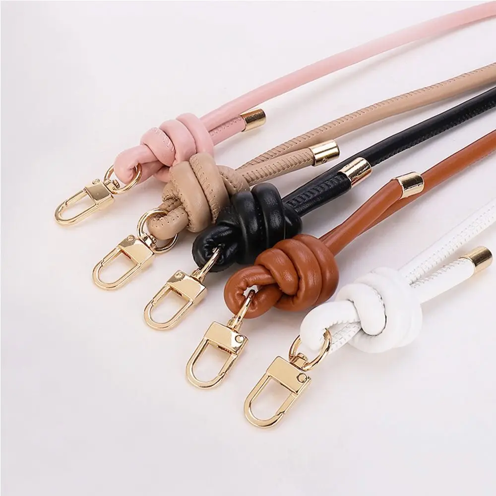 

Solid Color Adjustable Shoulder Strap Knot PU Leather Bag Shoulder Belt Korean Style Replacement Belt Bag Making Material