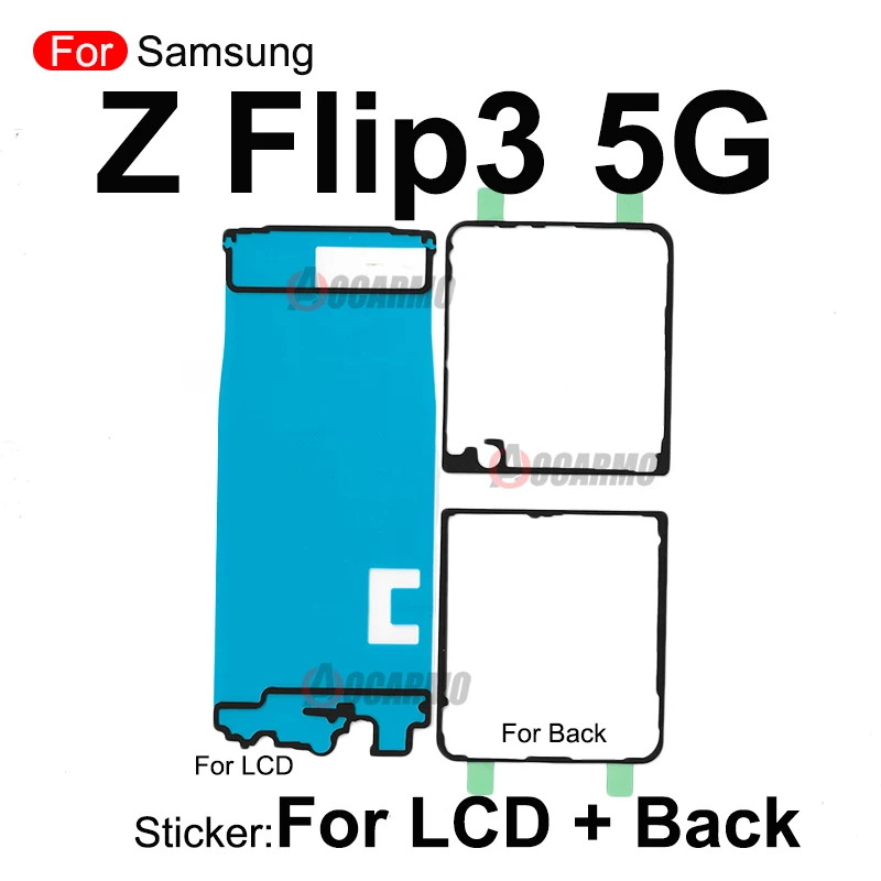 삼성 갤럭시 Z 플립3 5G SM-F7110용 뒷면 커버 접착 접착제 전면 LCD 화면 스티커