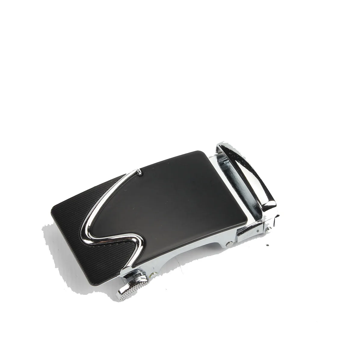 

Matte black face large silver S silver buckle black belt automatic buckle men's pure cowhide trend business