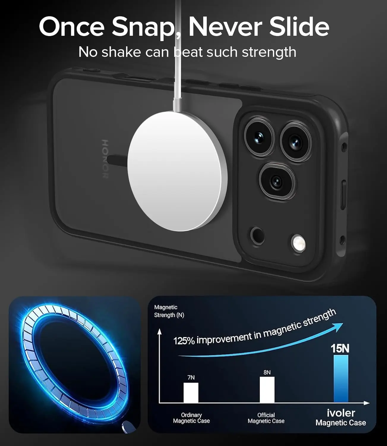 Translucent Magnetic Wireless Charging Hard Matte Case