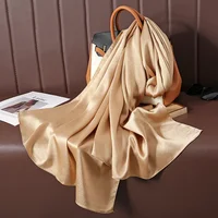 Solid Color Luxury Fashion Women Hijab Scarf Long Silk Soft Comfortable Scarves Shawl Muffler Neckerchief Outdoors Bandanna Lady 1
