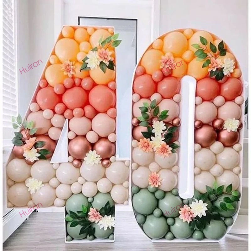 73Cm Figura Gigante Scatola Di Riempimento Palloncino 1 ° Compleanno Palloncino Numero 30 40 50 Cornice Palloncino Anniversario Scatola Numero Complea