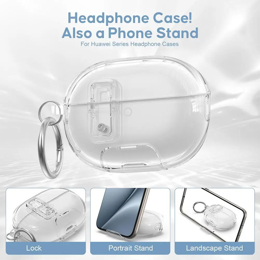Protective Clear TPU Headphone Case with Secure Lock and Dust Resistance