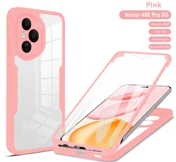 Étui anti-choc transparent en TPU et PC, 360° de couverture complète des deux côtés