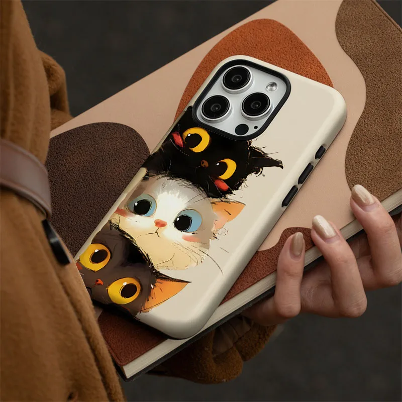 Cartoon Cat 2-in-1 Film Shell Cover Case