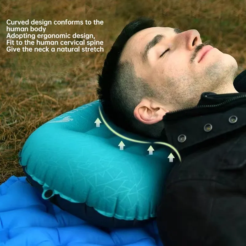 Camping Pillow with Ultralight Inflatable Pillow for Neck Lumbar Support Upgrade Backpacking