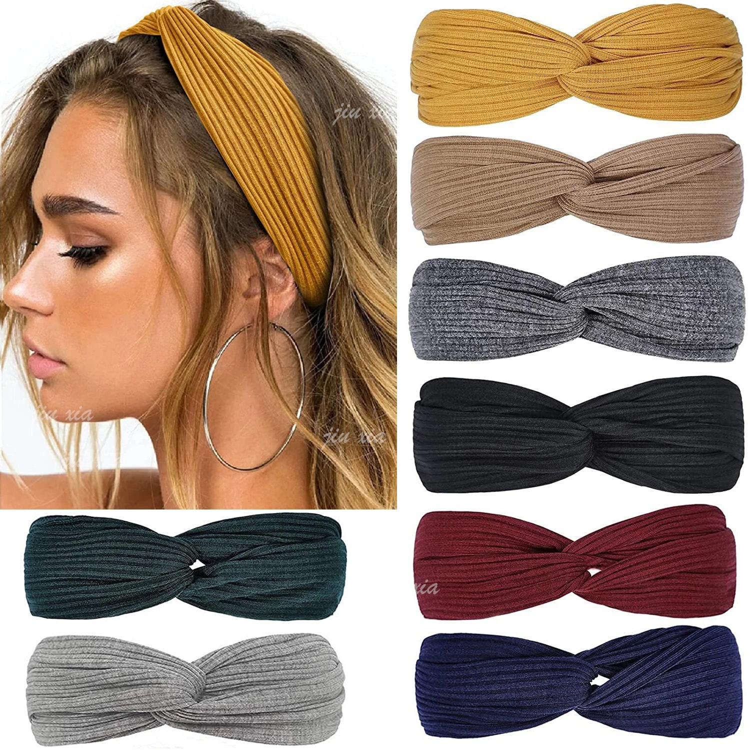 Vintage Wildleder Weiche Kreuz Knoten Elastisches Stirnband für Frauen Mädchen Sommer Soild Farbe Turban Bandanas Haarbänder Haar Zubehör