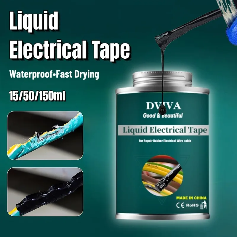 Electrical Tape 15-300ml Liquid Waterproof Insulating Fix Line Glue for Wires Cables Home Use