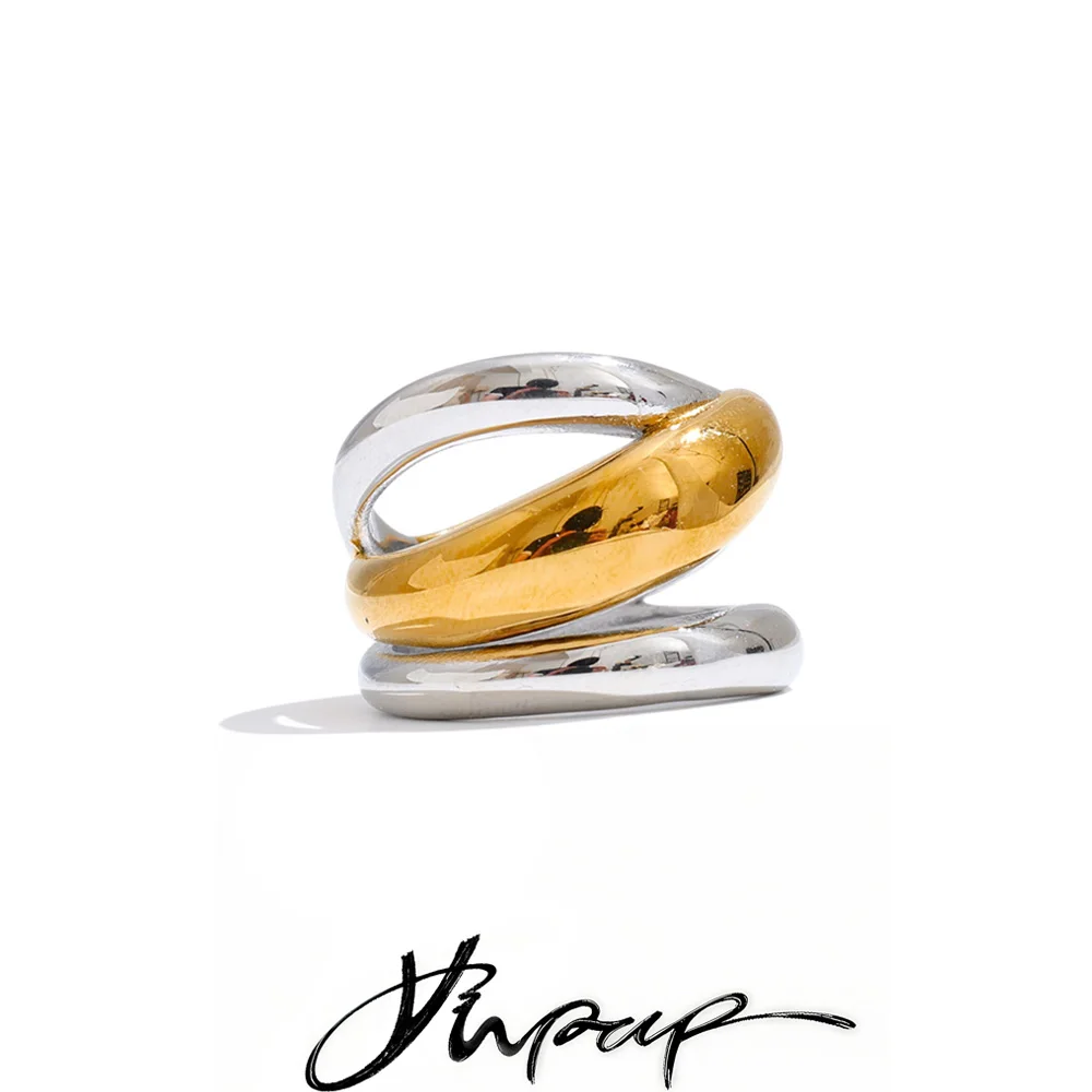 Yhpup Womens Stainless Steel Statement Ring