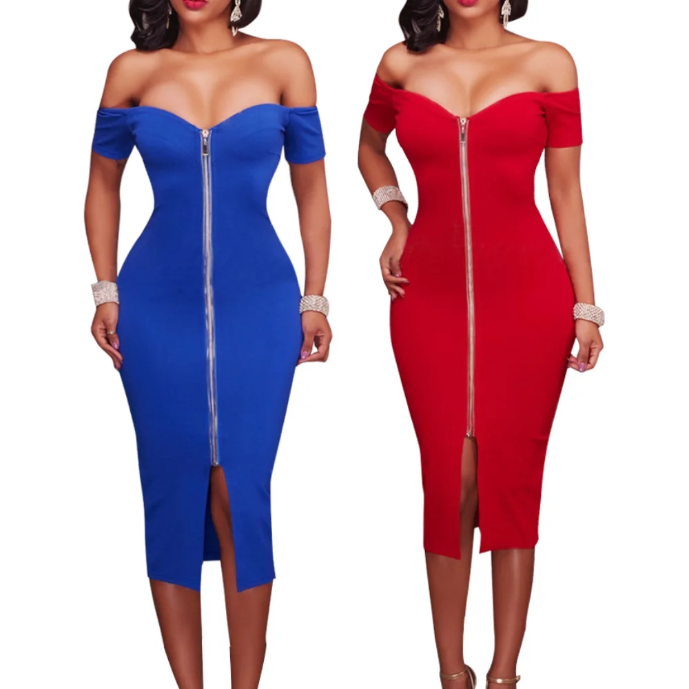 

Wedding Dress for Women Slim Banquet Dress Office Lady Outfit Red Robe Elegant Zipper Gown Fashion Spring Summer Female Clothing