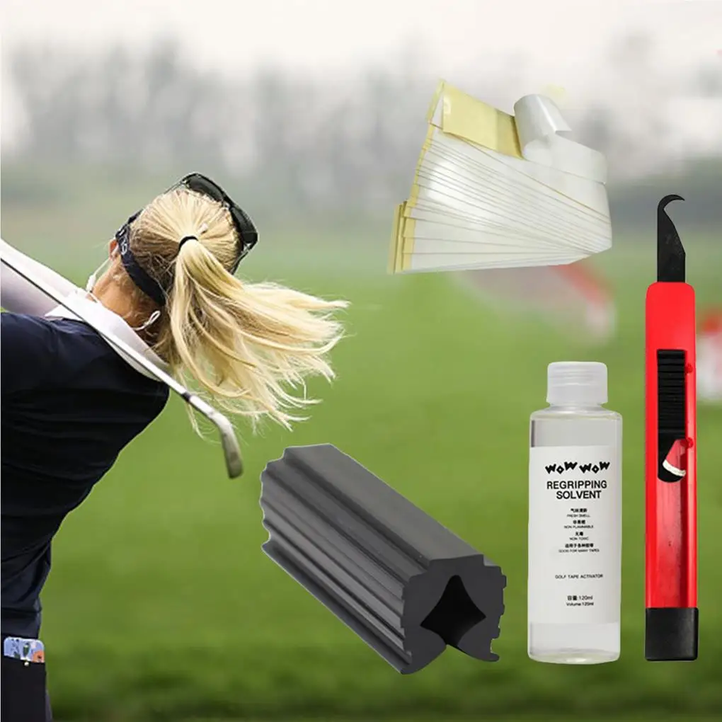 4 Pieces Golf Club Grip Kit Solvent Tape Clamp Golfing Hook Blade 5