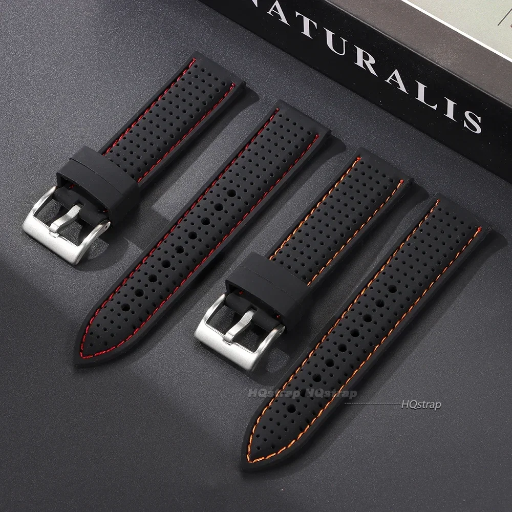 Breathable Waterproof Silicone Sports Watchband - Soft Rubber Universal Wrist Strap Accessory