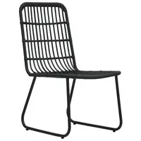 Stylish Black Rattan Outdoor Dining Set with Glass Table and Steel Frame - Image 5
