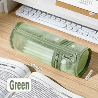 Pencil Organizer Foldable Clear Stationery Bag Mesh Pencil Case Mesh Portable Pen Bag For Office School Stationery Storage 5