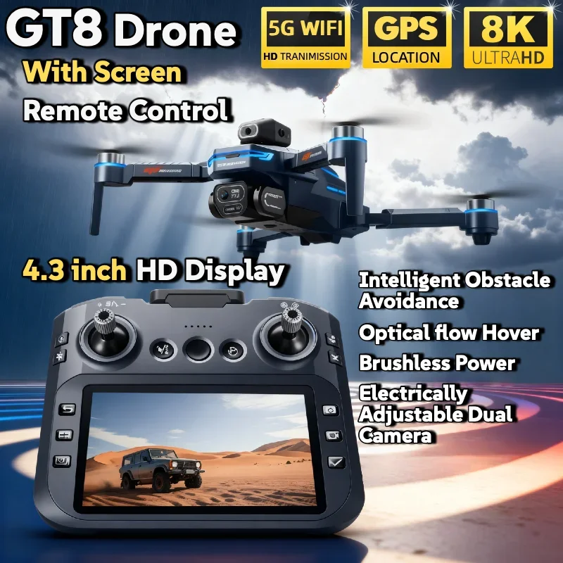 Drone LSRC GT8 8K GPS 5G WiFi FPV Moteur Brushless Caméra Double
