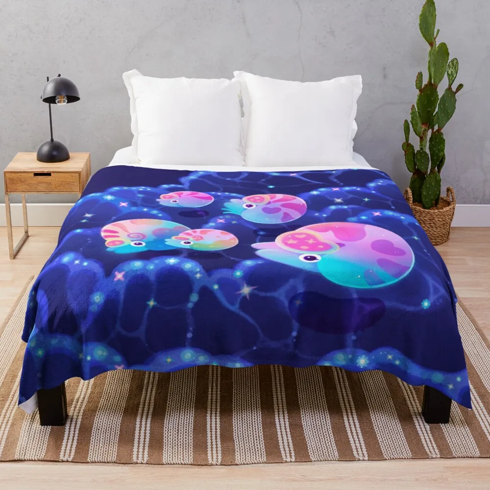 

Dreaming nautilus Throw Blanket Multi-Purpose sofa bed Blankets
