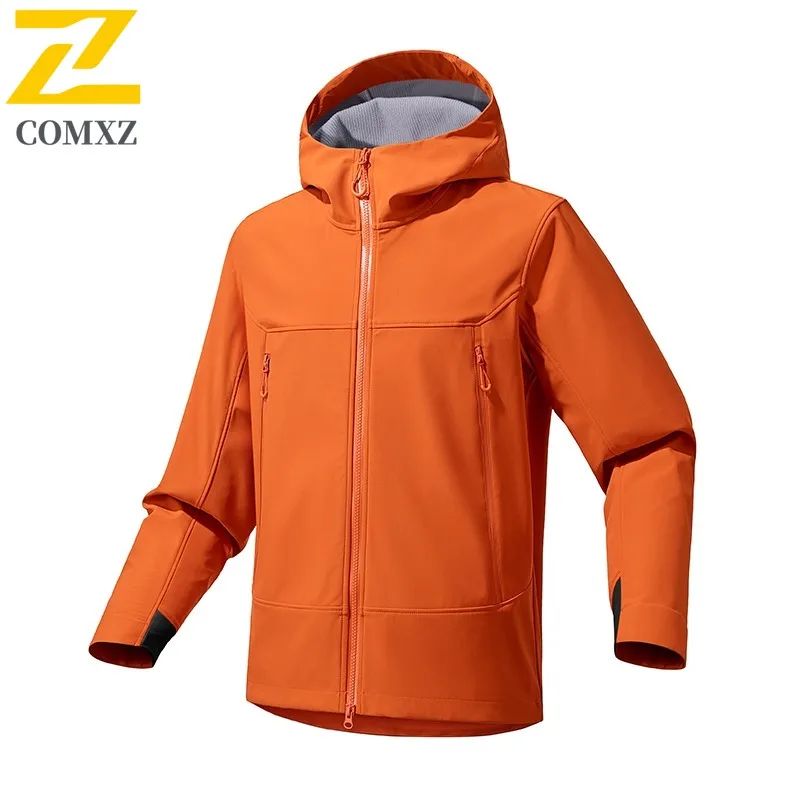 COMXZ Luxury Men Jacket Lightweight Outdoor Travel Wind Resistant Motorcycle Coat Hooded Cozy Wear Resistant Autumn Jackets