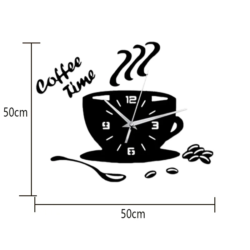3D Acrylic DIY Wall Clock Mirror Wall Clocks Simple Home Digital Sticker Decoration Mute Coffee Cup Quartz Clock wall clock digital clock wall clock sticker