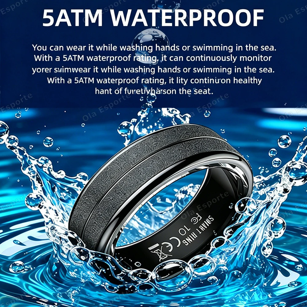 5ATM Waterproof Smart Ring Women's Health Monitoring Smart Control Heart Rate Smart Health Analysis Outdoor Sports Smartring Men