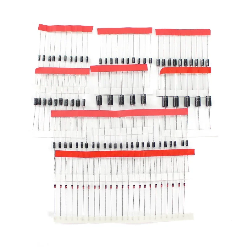 Diode Kit 100/200/255PCS Rectifier Diodes Kits 1N4007 1N4148 1N5408 1N5819 1N5822 1N4001 1N4004 1N5404 FR107 FR207 Schottky Diode Kit