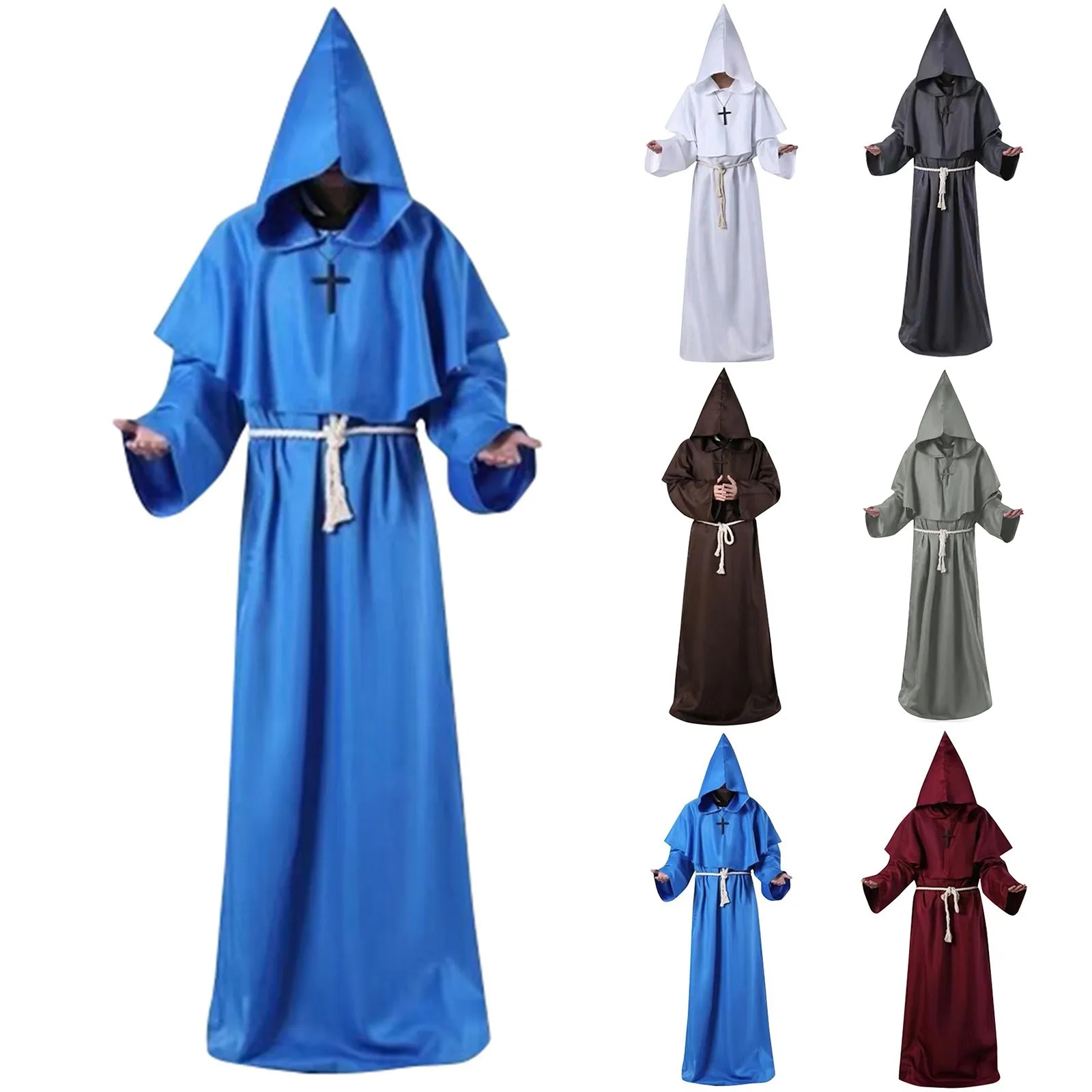 

Halloween Costume Dress Up Polyester Imported Pull-On Closure Machine Wash High Q Long Sleeved Monk Costume Monk Robe Wizardrobe