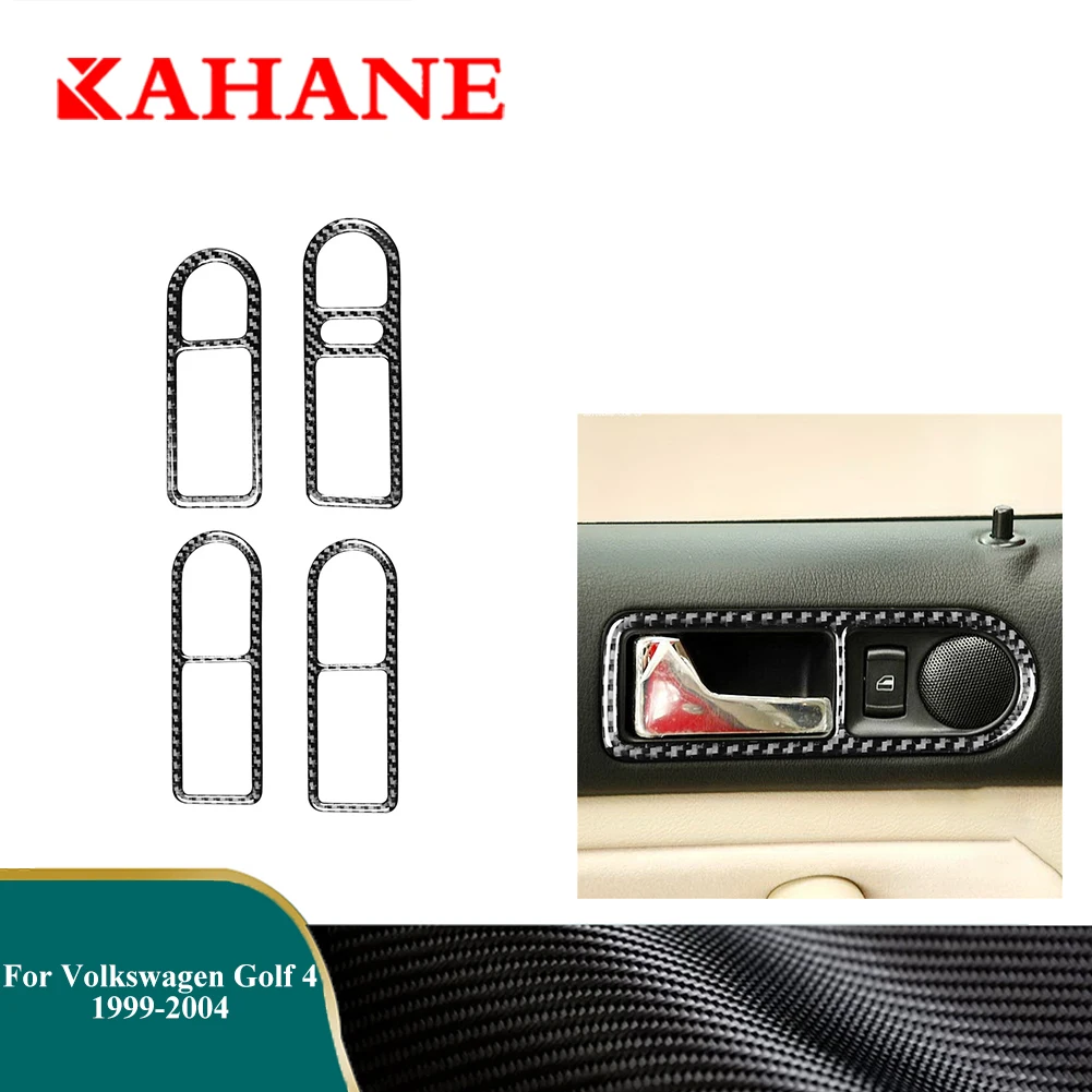 

Car Carbon Fiber Stickers Door Handle Decorative Cover Trim For Volkswagen Golf 4 1999-2004 Accessories Interior Mouldings