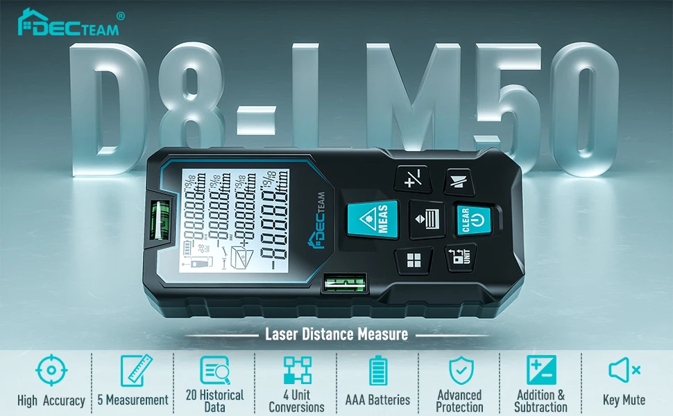 Laser Rangefinder 50M/100M/120M Laser Distance Digital Meter With LCD Screen M/i