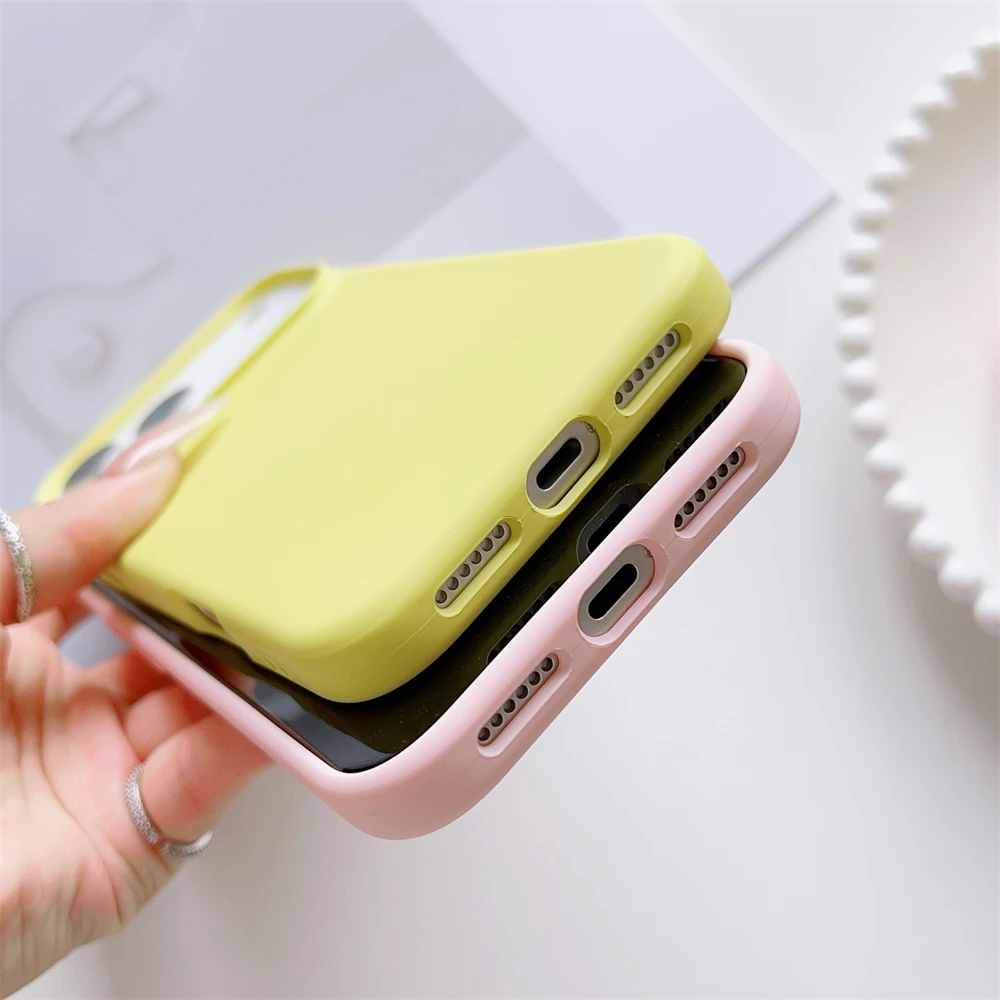 Matte Candy Color Shockproof Liquid Silicone Phone Case with Skin-Feel Finish