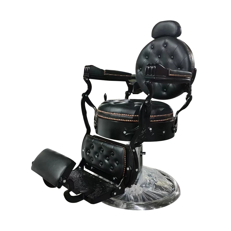 2024 New Arrival Very Beautiful Solid Wood Hand Black & Gold Shampoo Bowl Washing Salon Shampoo Chair 6