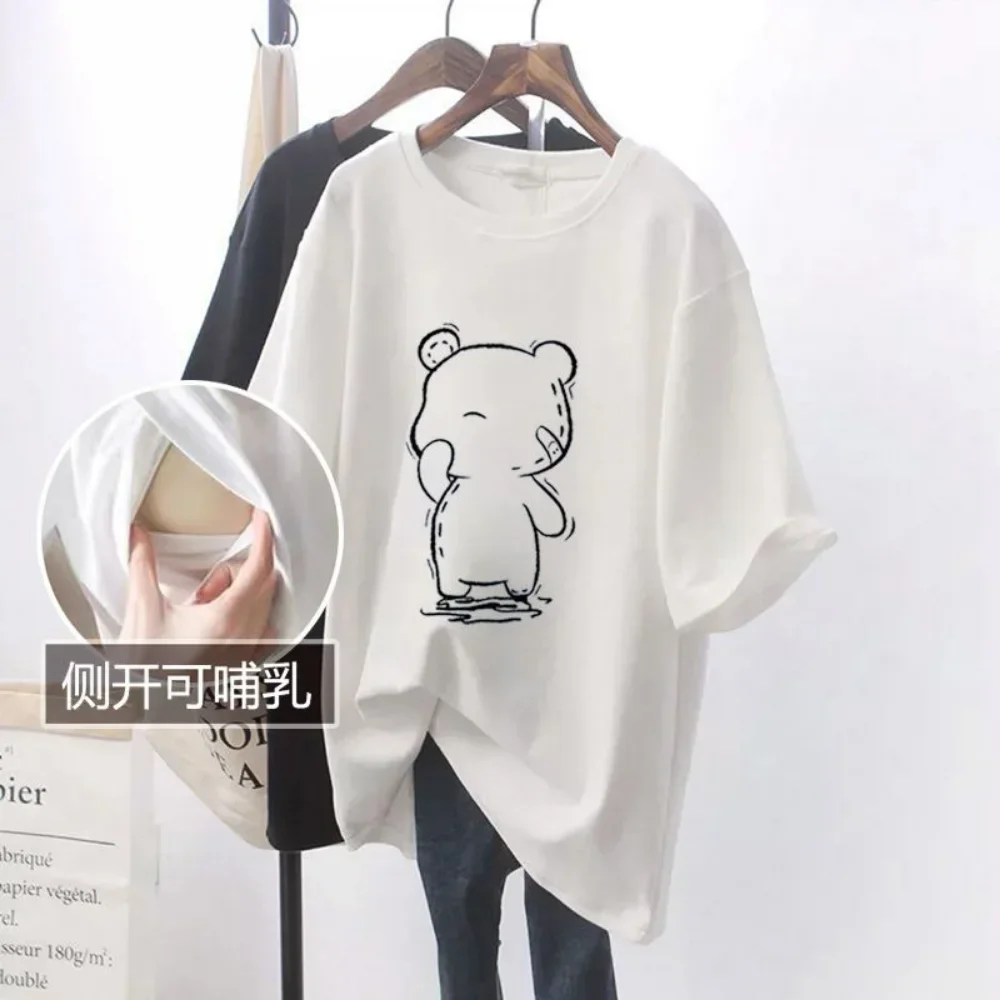 Haut D'Allaitement Maternité Col Roulé - T-Shirt Manches Longues Avec Poches - Couleur Unie Grande Taille