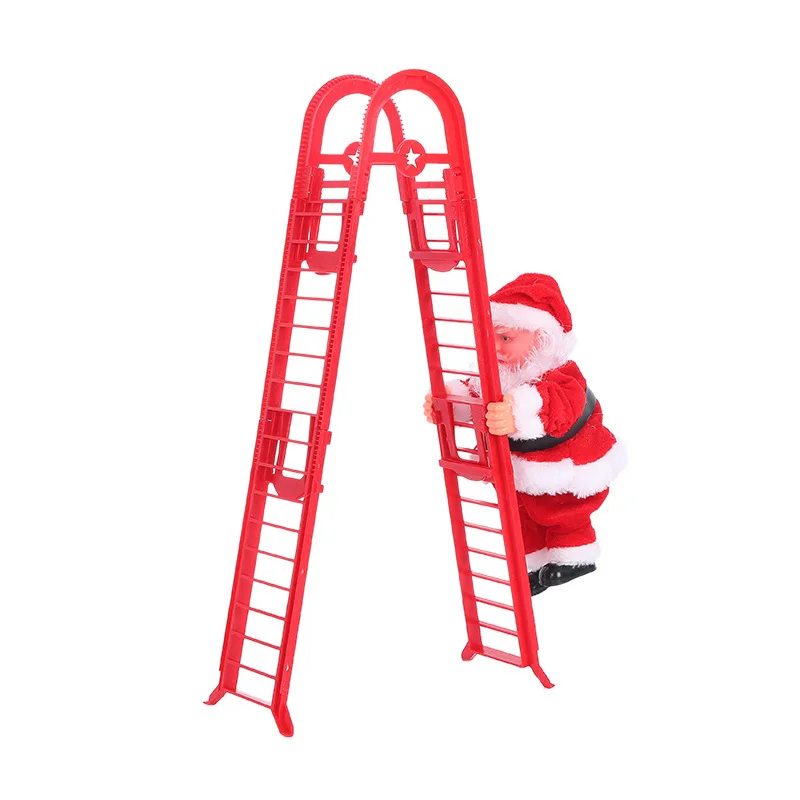 Christmas Electric Santa Claus Climbing Rope Plush Doll Creative Music Xmas Tree Decor Birthday festival Kids gifts Toys 5