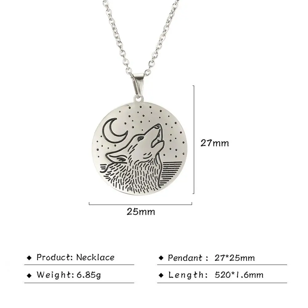 TEAMER – Collana Con Ciondolo Lupo Solitario In Acciaio Inossidabile – Gioiello Gotico Vintage Per Donna – Simbolo Di Forza E Indipendenza - 5