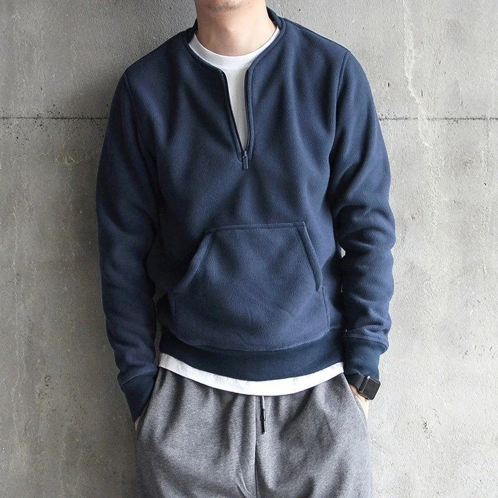 

Fashion Sweater Men's Autumn and Winter Round Neck Fleece Thickened Pullover Fleece Casual Long-sleeved Sweatshirts Top Coat