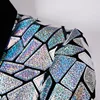 Luxury Laser Sequin Tuxedo Blazer Jacket Men One Button Shawl Lapel Dress Suit Blazer Male Party Stage Prom Singer Costume Homme 3