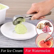 Stainless Steel Ice Cream Scoop Ball Maker Frozen Yogurt Cookie Dough Meat Balls Ice Cream Spoon Tools Watermelon Spoon