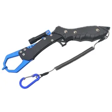 

Odj Fish Lip Gripper Foldable Red and Blue Top Grade Aviation Aluminum Grabber with Lighting Fishing Tackle Tool Accessories