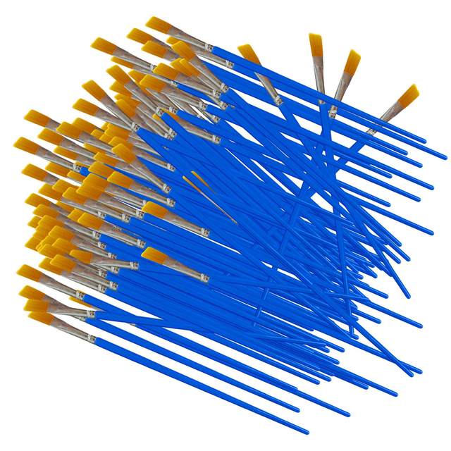 100 Pieces Watercolor Paint Brushes Watercolor Brushes Flat Head Artist Brushes for Drawing Oil Painting Inks Watercolor Acrylic