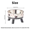 A fashion printed stainless steel pet bowl for feeding and water, high-legged cat bowl with neck protection, cartoon feeding dog 6