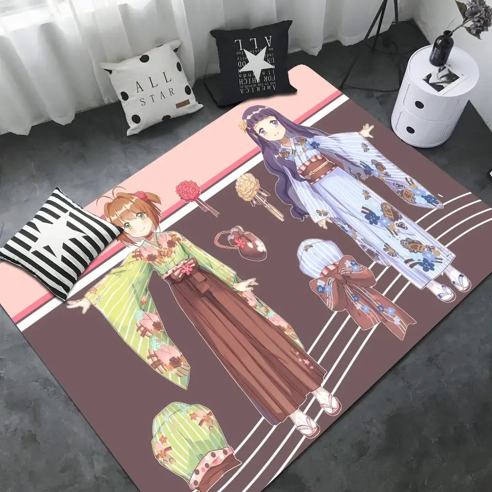Magic circle Card captor sakura Floor Mat Room Mats Anti-slip Absorb Water Long Strip Cushion Bedroon Mat Welcome Doormat