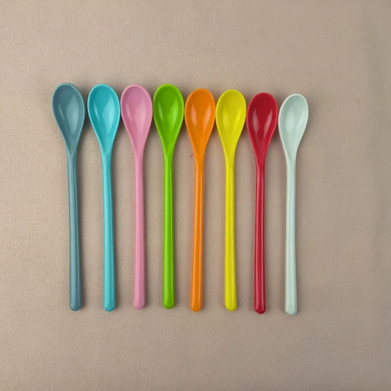 Children's home mixing long handled spoon, commercial catering spoon, creative colorful small spoon