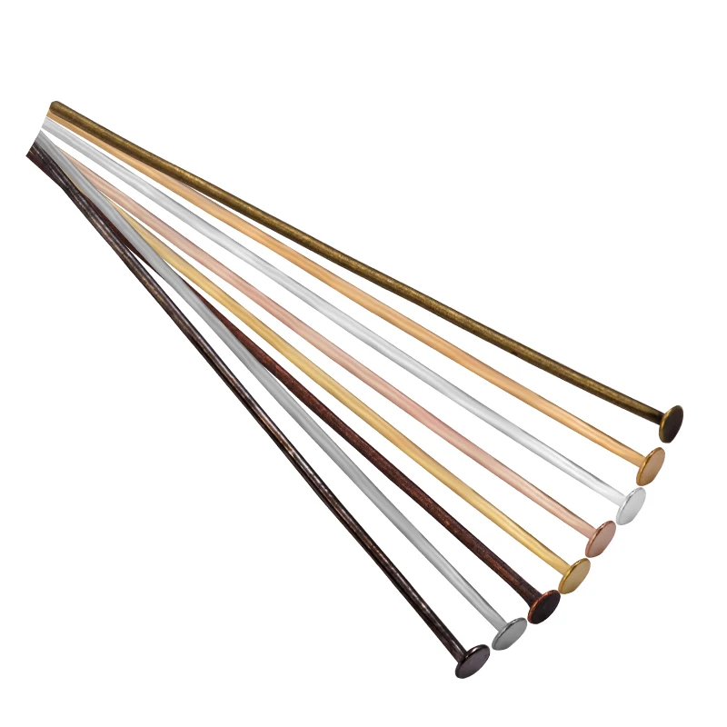 Louleur 100 stücke Flache Kopf Pins Gold Farbe Flache Nadel Nieten Für Schmuck Machen Zubehör DIY Liefert Großhandel