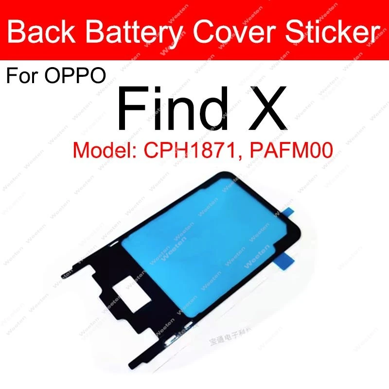 Vitre Arrière Adhésive Noire Pour Oppo Find X2 Lite - Cache Batterie - Neuf - Made In France