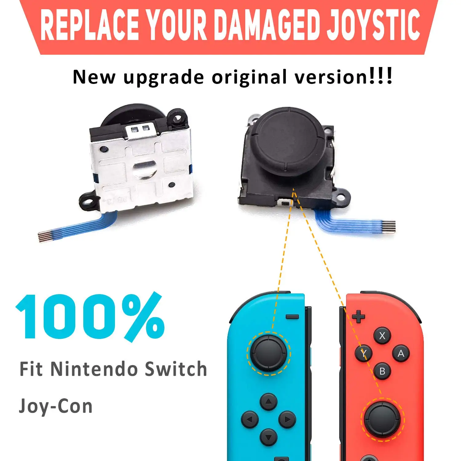 15In1 修理キット Joycon ジョイスティック交換用 2 パック