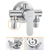 304 Stainless Steel Shower Faucet Mixer Valve Double Type Bathroom Shower Hot Cold Water Tap G1/2’ Bathtub Faucet 5