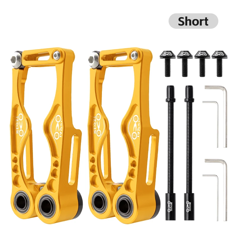 MUQZI Multi-Color V Brake Caliper Set for Bikes – CNC Machined Front & Rear Wheel Brake System with Adjustable Arm Length