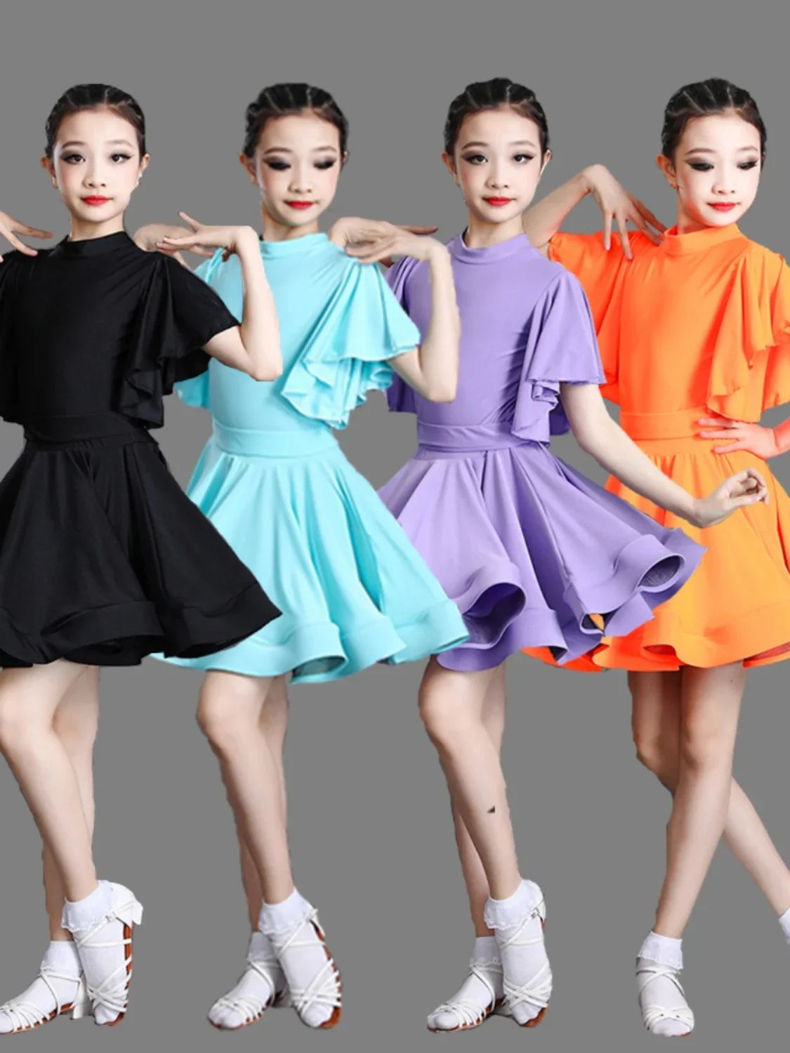 

Professional Latin Dance Dress Girls Children Ballroom Dancing Dresses Rumba Cha Cha Samba Practice Dress Latin Performance