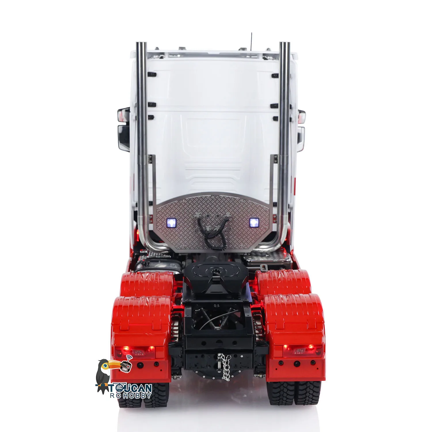 1/14 6x6 Metal Chassis 770S RC Remote Control Tractor Trcuk ST8 Radio Sound Light 2-speed Smoke TOUCAN DIY Painted Finished Car 5