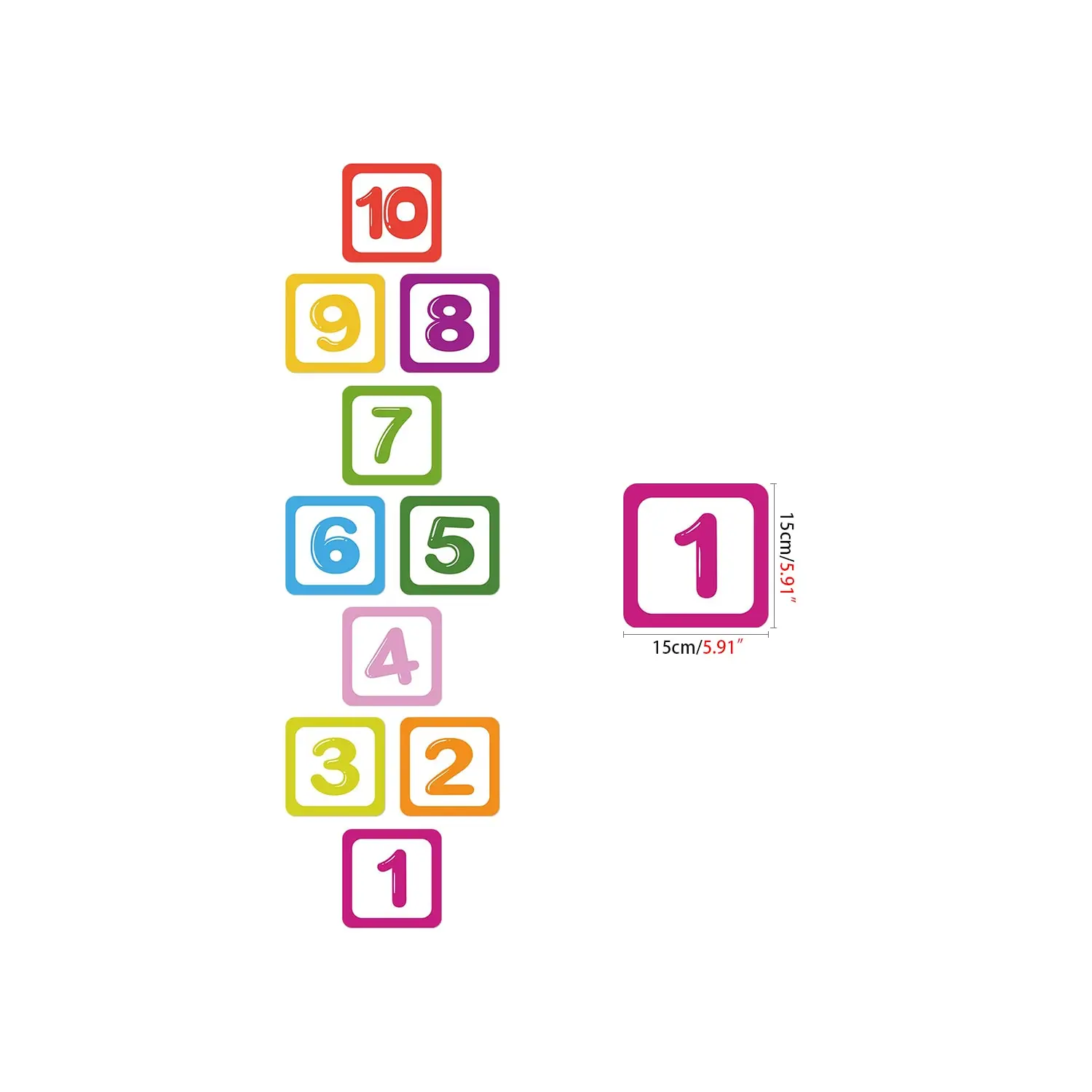 Hopscotch Floor Stickers Lattice Number Game Kindergarten Children Room Cartoon Wall Stickers Waterproof 2