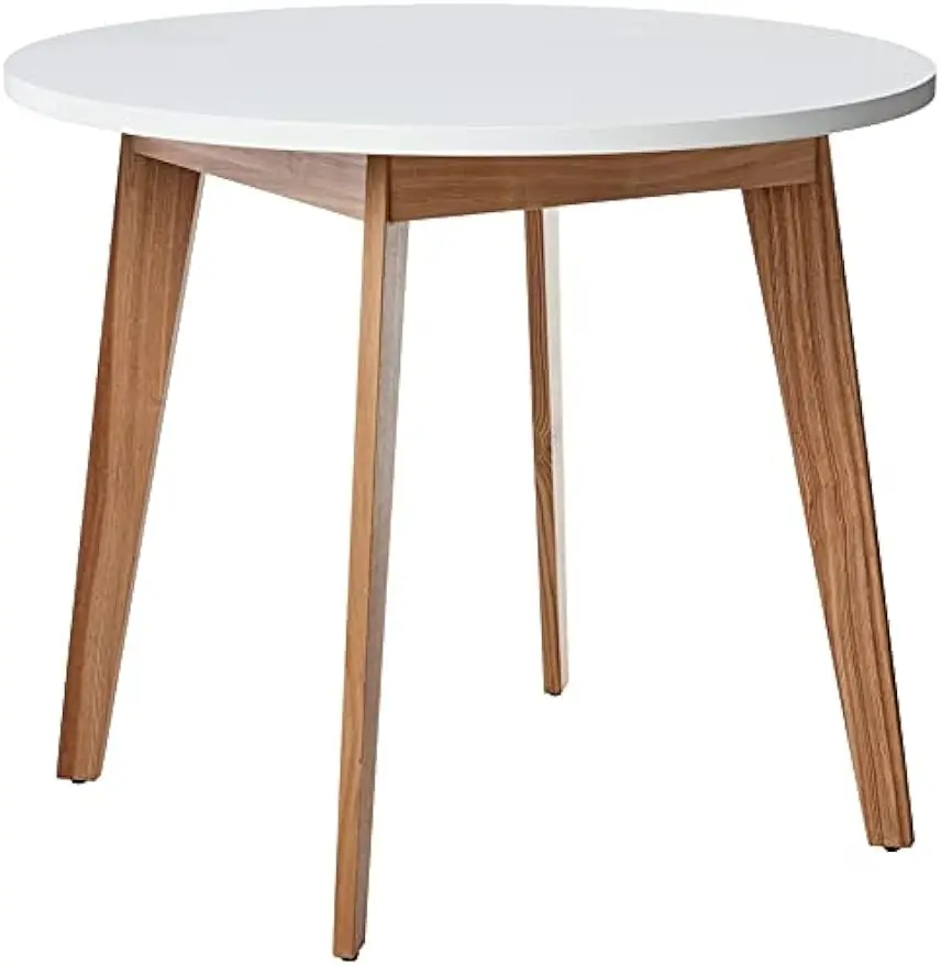 

Brand - Rivet Noah Round Modern Ash Dining Table, White, 35.4"D x 35.5"W x 30"H